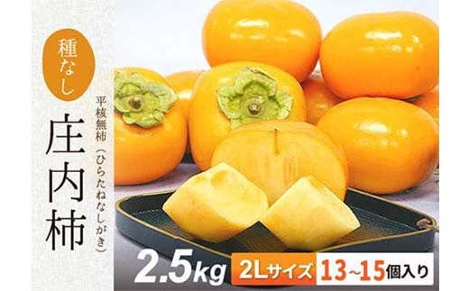 【令和7年先行受付】庄内柿 四郎左衛門 2Lサイズ 約2.5kg(13～15個) 果物 フルーツ FSY-2102 1985652 - 山形県山形県庁