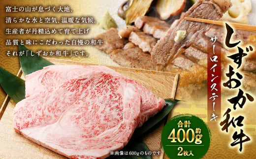 しずおか和牛 サーロインステーキ 2枚 計約400g ｜和牛 牛肉 お肉 肉 サーロイン ステーキ  静岡県 菊川市