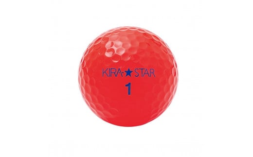 ゴルフボール カラーボール KIRA STAR 12球入 3ダース 【カラー：レッド】