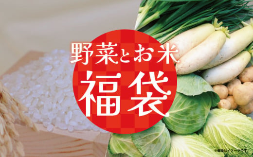 お米 野菜 福袋 米 もち米 3合 冬野菜 4～6品目 白菜 キャベツ 大根 じゃがいも さつまいも ネギ ニラ 家庭用 主食 ごはん おかず お楽しみ イベント 初売り 福箱 野菜ソムリエ 徳島県 阿波市 1905274 - 徳島県阿波市