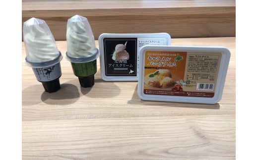 アイスクリーム4種 プレミアムセット 北海道ミルク ピスタチオ キャラメル バニラ プラチナバニラ プレミアムソフト アイスクリーム スイーツ 北海道 小樽市