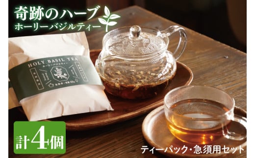 【奇跡のハーブ】 ホーリーバジルティー　ティーパック・急須用セット　計4個　お茶 紅茶 ハーブ バジル 爽やか リフレッシュ (CA010)