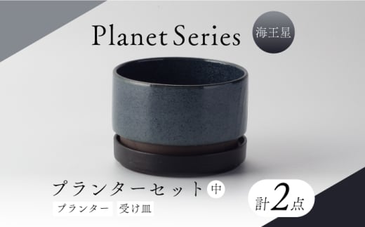 【美濃焼】プラネットプランター 海王星 (中) 1セット【竜山窯】植物 植木 陶器 [MFR013]