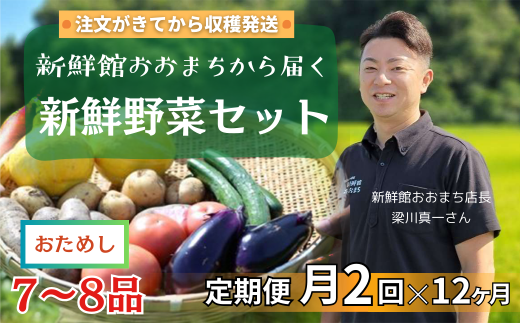 【定期便24回】月2回×12ヵ月 <2025年4月から発送> 注文が来てから収穫発送！収穫したばかりの新鮮野菜セットお試しコース 《7～8品》  季節のお野菜 おまかせ お楽しみ 獲れたて産地直送 旬 鍋 冬野菜 ベジタブル ヘルシー 健康 詰め合わせ 一関市