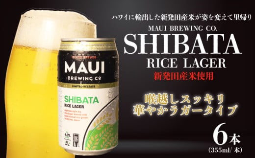 【数量限定】クラフトビール SHIBATA RICE LAGER 6缶セット 355ml 6缶 ハワイ醸造 新発田産米 ラガー クラフトビール新潟県 新発田市 shinbo004