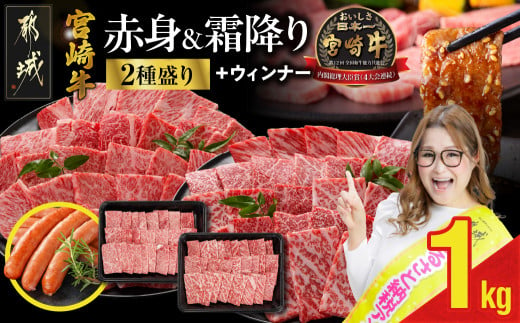 [3月/4月 お届け月が選べる!]宮崎牛焼肉2種セット500g×2パック(CP)_16-N202-CP-2025_(都城市) ギャル曽根さんおすすめの牛肉返礼品