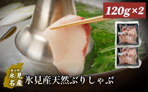 氷見漁港でとてれた天然寒ぶりしゃぶ120g　2個