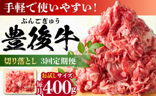 【全3回定期便】【お試しにピッタリ！】 おおいた豊後牛 牛肉 切り落とし 400g 日田市 / 株式会社MEAT PLUS　肉 牛肉 和牛 [AREI038] 1921217 - 大分県日田市