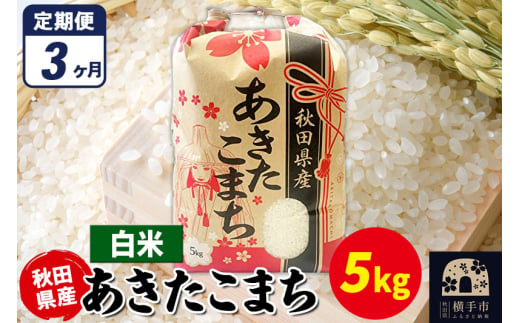 《定期便3ヶ月》あきたこまち 5kg×1袋【白米】令和6年産 秋田県産 こまちライン 1920179 - 秋田県横手市