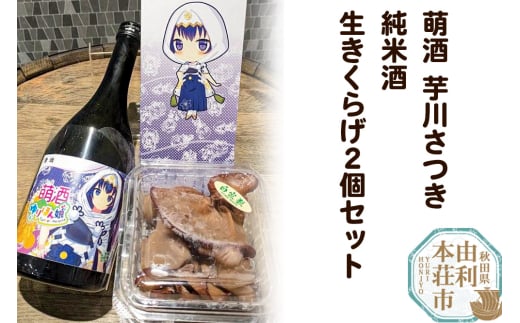 萌酒～ゆりほん娘～ 芋川さつき 純米酒（720ml×1本）生きくらげ（100g×2個）セット 1920079 - 秋田県由利本荘市