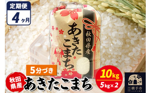 《定期便4ヶ月》あきたこまち 10kg（5kg×2袋）【5分づき】令和6年産 秋田県産 こまちライン 1920278 - 秋田県横手市