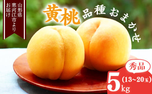 《先行予約》山形の黄桃 秀品 5kg（13 - 20玉） 品種おまかせ 秀品 山形県産【8月中旬頃から9月下旬頃発送予定】　022-B-MM019