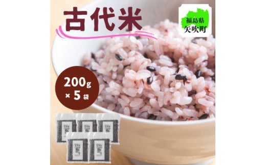 ＜令和6年産＞開拓の町やぶきの古代米 5袋(1kg)セット(自然乾燥)【1583503】