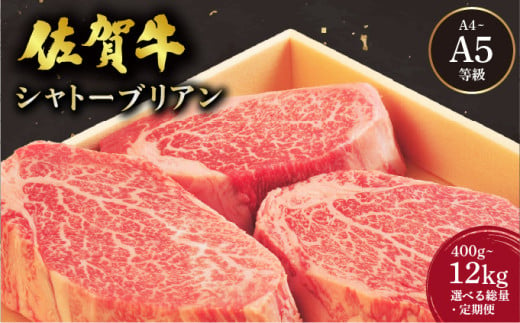 佐賀牛シャトーブリアンステーキ 選べる容量・定期便 / 佐賀 大町町 肉 お肉 牛肉 フィレ ヒレ ステーキ 贈答 ブランド牛 A5 国産 霜降り ギフト グルメ 国産牛 特産品 お祝い 贈り物 ステーキ肉 冷凍 送料無料