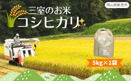 【令和6年産】三室のお米 コシヒカリ 低農薬米 農家直送 精米 5kg（5kg×1袋） 1921967 - 岡山県新見市