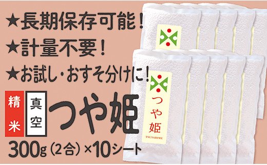 特別栽培米 つや姫 真空パック 2合 10シート 1922137 - 山形県最上町