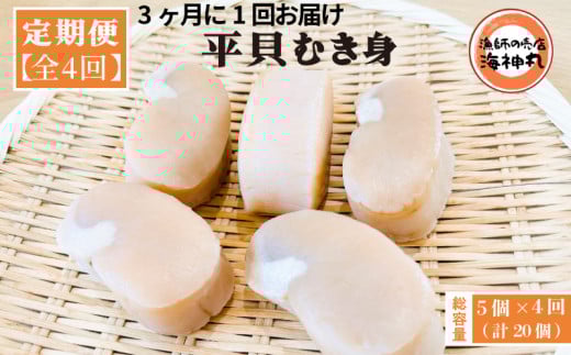 【3ヶ月毎定期便】 平貝 (タイラギ) 全4回 5個×4回 20個 冷凍 平貝 タイラギ 貝 魚貝類 魚貝 タイラガイ 魚介 貝類 冷凍 BBQ 平貝 タイラギ 貝 魚貝類 魚貝 タイラガイ 魚介 貝類 冷凍 刺身 平貝 タイラギ 貝 魚貝類 魚貝 タイラガイ 魚介 貝類 冷凍 バター炒め 平貝 タイラギ 貝 魚貝類 魚貝 タイラガイ 魚介 貝類 冷凍 フライ 平貝 魚貝類 魚貝 愛知県 南知多町 1838806 - 愛知県南知多町