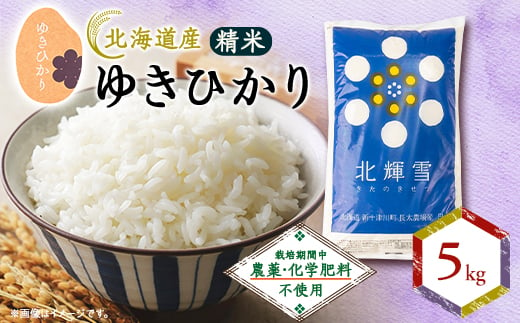 ＜北海道産＞ゆきひかり 5kg 〈栽培期間中農薬・化学肥料不使用〉 精米【1548577】