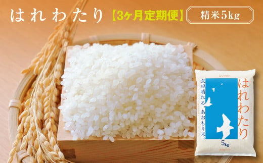 【3ヶ月定期便】はれわたり　精米5kg　【02408-0112】