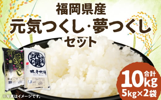 令和6年産 元気つくし・夢つくしセット 各5kg×1袋 計10kg  / 米 お米 ご飯 精米 九州 福岡 1929197 - 福岡県筑後市