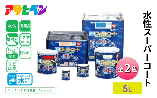 アサヒペン 水性スーパーコート5L　つやけし白