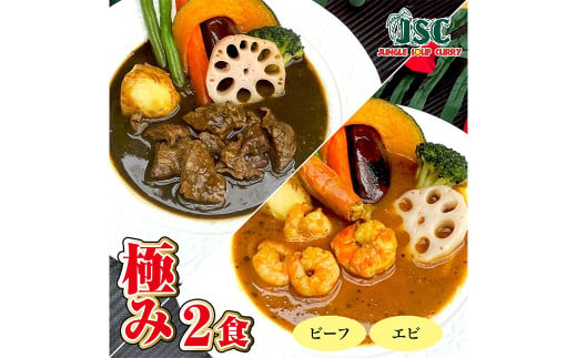 冷凍 スープ カレー 極み 2食 セット / 2パック 計約1kg カレー スープ ビーフ エビ 冷凍 福岡県 筑後市