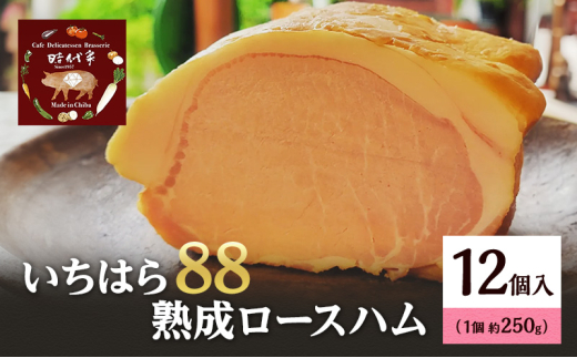 いちはら88熟成ロースハム約250g×12個入 ハム 冷凍 おかず おつまみ 市原市 千葉 [№5689-1760]