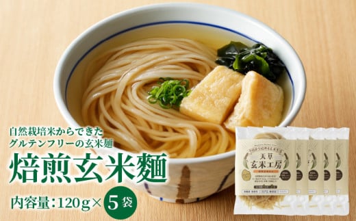 S067-028_自然栽培米からできた焙煎玄米麵（120g×5袋）