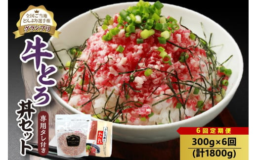 【6回定期便】人気の牛とろ丼セット 300g 専用タレ付き_S006-0064 1937594 - 北海道清水町