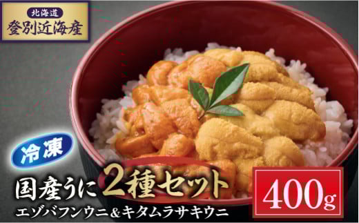 先行予約 登別近海産 エゾバフンウニ&キタムラサキウニ 2種食べ比べセット 冷凍パック400g【6月以降順次配送】| 生うに バフンウニ うに 高級 ウニ 雲丹 生ウニ エゾバフンウニ 塩水 人気 ふるさと納税 北海道 登別市