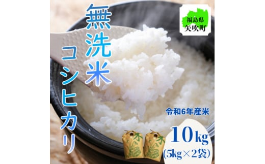 令和6年産〈無洗米〉　福島県矢吹町の美味しいこしひかり10kg(5kg×2)【1543983】 1464562 - 福島県矢吹町