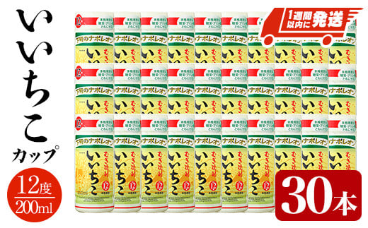 いいちこ カップ 12度(計6L・200ml×30本) 酒 お酒 むぎ焼酎 麦焼酎 常温 いいちこ 三和酒類 カップ【107305600】【時枝酒店】