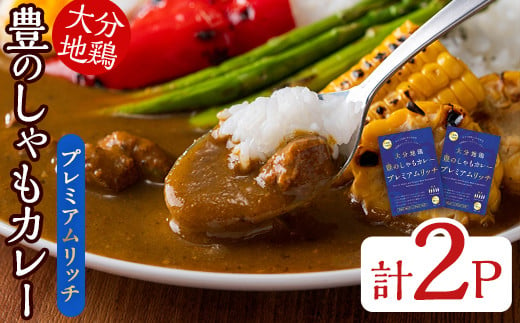 大分地鶏豊のしゃもカレー「プレミアムリッチ」(合計360g・180g×2パック) 鶏肉 鳥肉 とり肉 地鶏 チキンカレー レトルト 簡単調理【112400700】【天峯ファーム】