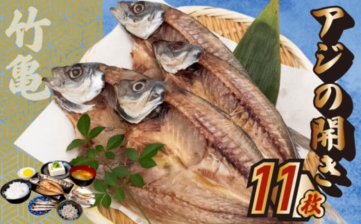 アジの開き 11匹 アジ 鯵 あじ 干物 魚 晩酌 おつまみ 旨味 旨み 国産 冷凍 産地直送 ご飯のお供 漁師 高知県 須崎市 TKM027 1952855 - 高知県須崎市