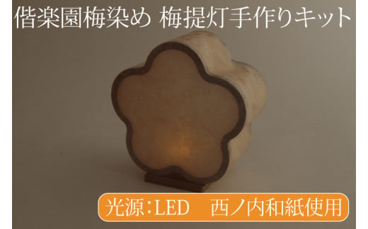 【数量限定】偕楽園梅染め 梅提灯手作りキット【提灯 LED光源 和紙 インテリア 間接照明 茨城県 水戸市 水戸 風鈴提灯 手作りキット 手作り 梅染め 偕楽園】（CX-21） 1951786 - 茨城県水戸市