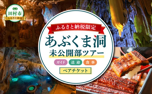 【ふるさと納税 限定】 あぶくま洞 未公開部ツアー ペアチケット 送迎付き 食事付き 鍾乳洞 旅行 体験ツアー おまかせ 手ぶらツアー 福島県 田村市 一般社団法人 田村市滝振興公社