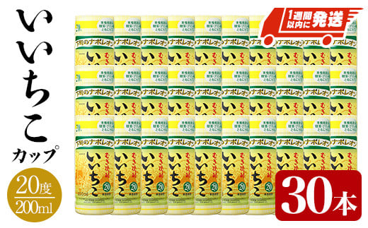 いいちこ カップ 20度(計6L・200ml×30本) 酒 お酒 むぎ焼酎 麦焼酎 常温 いいちこ 三和酒類 カップ【107305700】【時枝酒店】