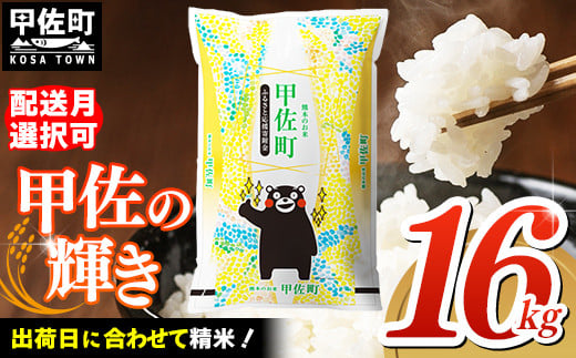 [令和7年9月以降順次発送]『甲佐の輝き』精米16kg(5kg×2袋、6kg×1袋)[配送月選択可!]/出荷日に合わせて精米 [価格改定ZH]