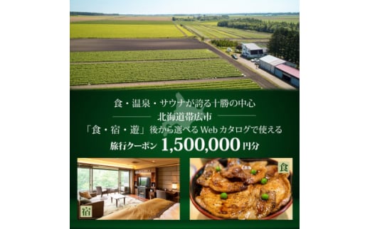 ＜北海道ツアー＞帯広市 後から選べる旅行Webカタログで使える!旅行クーポン 150万円分【1547794】