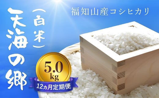 【12ヵ月定期便】【令和6年産】京都福知山産コシヒカリ『天海の郷』5kg（白米）天空に広がる天海の郷　ふるさと納税  こめ コメ 米 コシヒカリ こしひかり 定期便 おいしい 美味しい 白米 精米 天空 雲海 天海の郷 京都府 福知山市 FCCM029