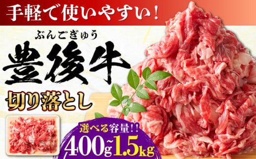 [選べる容量] おおいた豊後牛 牛肉 切り落とし 400g~1.5kg 日田市 / 株式会社MEAT PLUS 肉 牛肉 和牛 [AREI001-005]