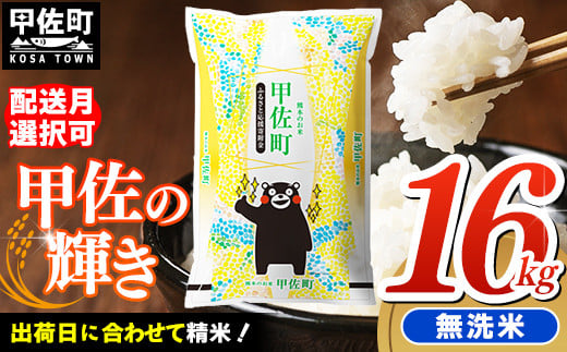 [令和7年9月以降順次発送]『甲佐の輝き』無洗米16kg(5kg×2袋、6kg×1袋)[配送月選択可!]/出荷日に合わせて精米 [価格改定ZJ]