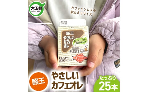 酪王やさしいカフェオレ 200ml×25本セット ｜ 福島県 大玉村 カフェ コーヒー 牛乳 こども ご当地 福島県 大玉村 | pl-sca-200ml-25s