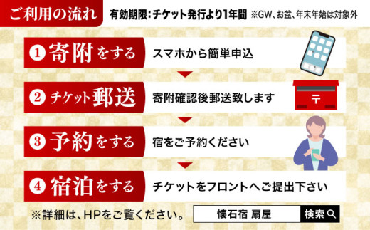 【ミシュランガイド佐賀2019三つ星獲得】 懐石宿 扇屋 特別室 ペア 宿泊券 露天風呂付 1泊2食付 2名 宿泊 チケット