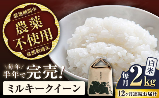 【令和7年産新米】【全12回定期便】ミルキークイーン 2kg 白米 自然栽培米  滋賀県長浜市/株式会社お米の家倉 [AQCP016] 米 定期便 白米  2kg ミルキークイーン 自然栽培米  滋賀県産 長浜市産 こめ 精米 お米 新米 食品 ふるさと納税 国産 炊きたて 米ギフト もちもち ブランド米  食卓 美味しい 産地直送 節約 人気 1500551 - 滋賀県長浜市