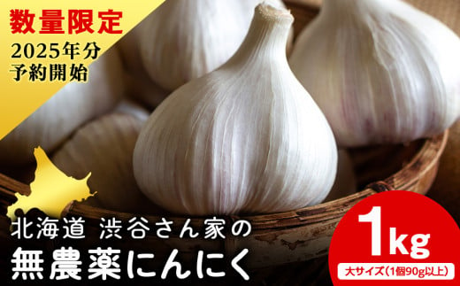 2025年分予約開始！【数量限定】渋谷さん家の「無農薬 にんにく1kg」