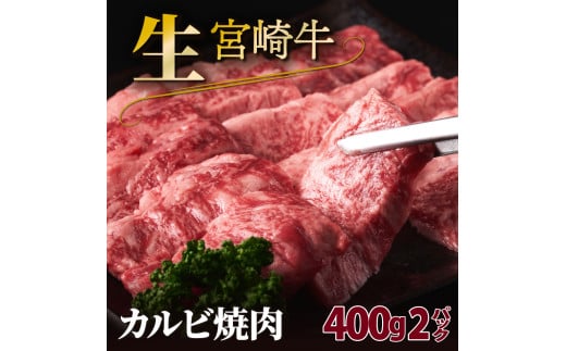 SKRKY-2-2507＜2025年7月発送分＞　宮崎牛カルビ焼肉（800g）