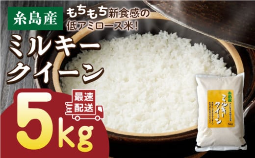 【5分搗き】【精米方法が選べる！】【令和5年産】ミルキークイーン 5kg （ 1袋 ） 《糸島》 【玄米・精米専門店 新飼宗一郎商店】 [ADE001-3] 608190 - 福岡県糸島市