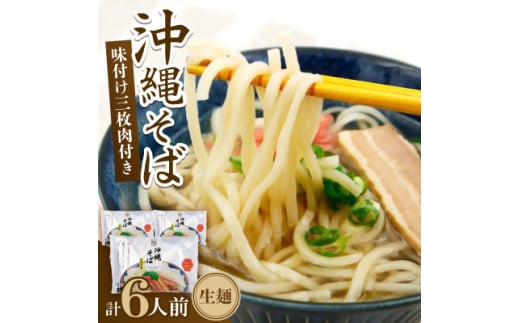 沖縄そば 三枚肉そば 生麺 6人前(2食×3袋)【1586086】