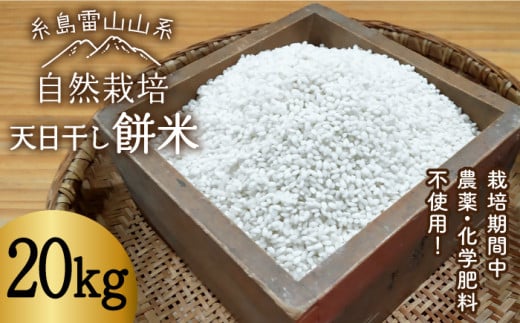 ＼令和6年産／【玄米】糸島産 餅米 20kg 自然栽培 天日干し 糸島市 / 大石ファーム [ATE007-1] 411354 - 福岡県糸島市